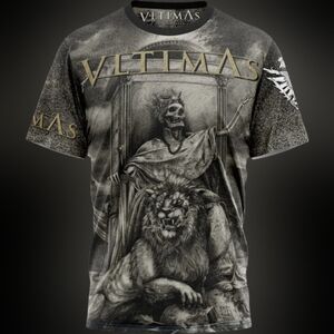 VLTIMAS Sic Transit Gloria Mundi Allover Men's T-shirt Size L  Made In Europe